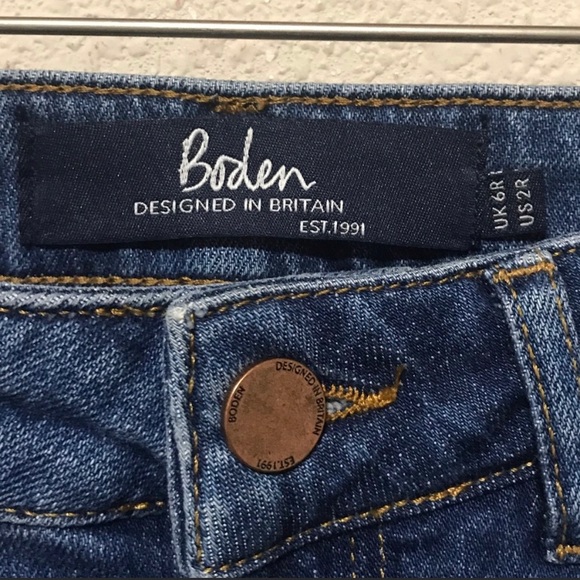 Boden Blue Cambridge Pom Pom Jeans Size 2 R - Picture 6 of 8
